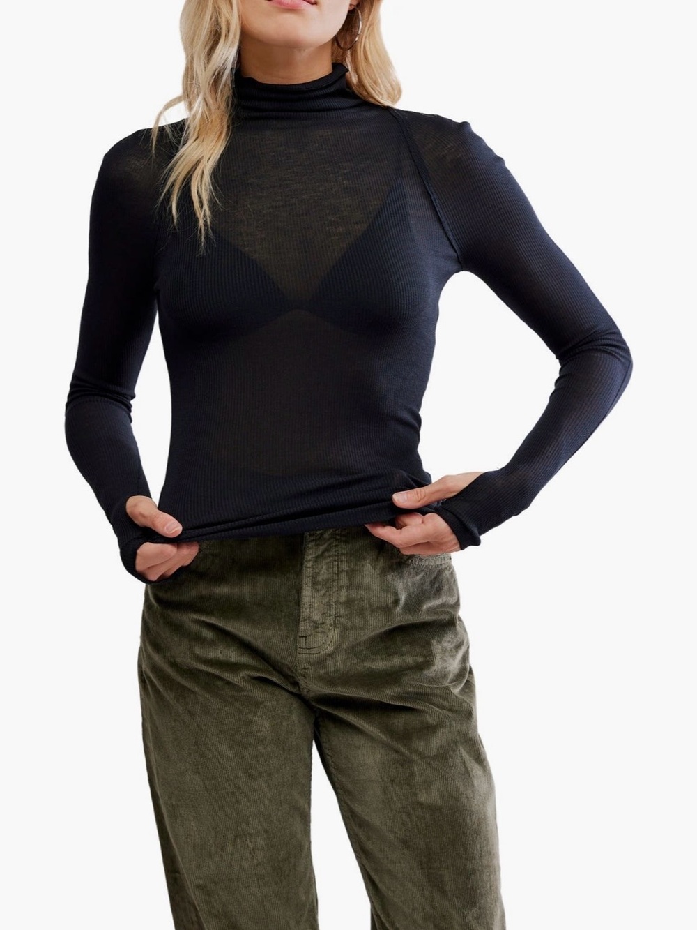 Free people rib turtleneck top